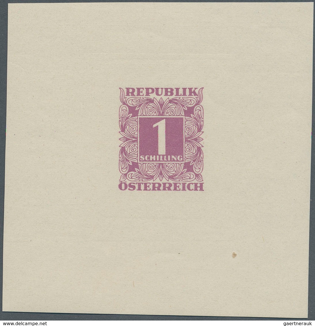 Österreich - Portomarken: 1949, Ziffern 1 Sch. Violett, Einzelabzug Im Kleinbogenformat Auf Gummiert - Taxe