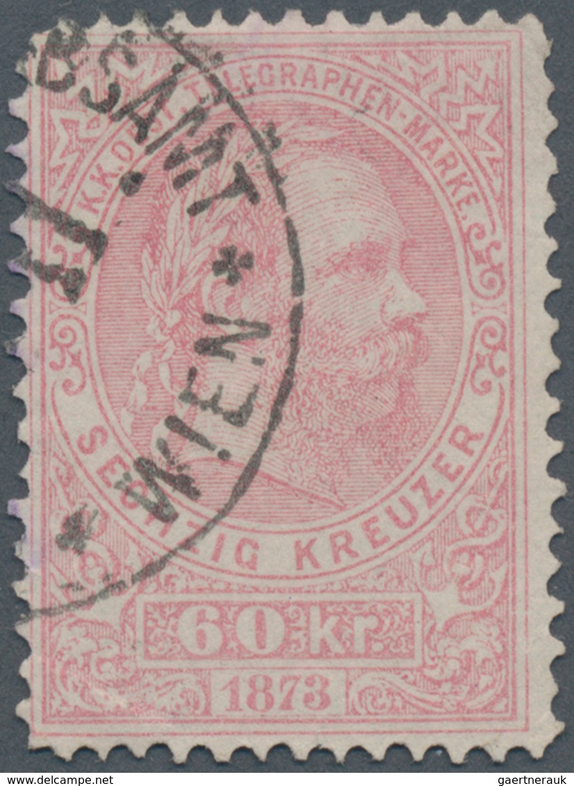 Österreich - Telegrafenmarken: 1873, 60 Kr. Karmin, Gestempelt Mit Minimalen üblichen Unebenheiten D - Télégraphe