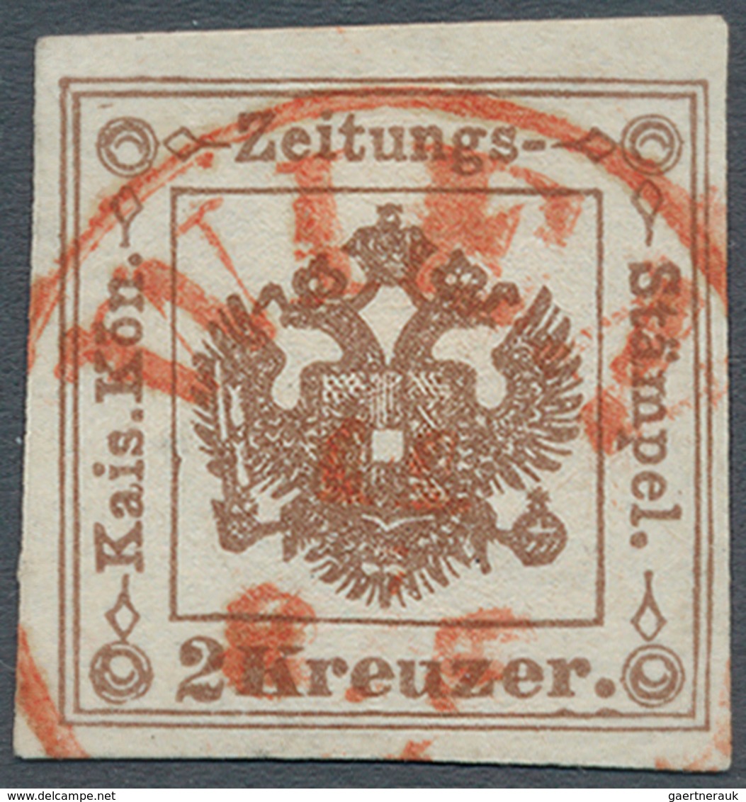 Österreich - Zeitungsstempelmarken: 1877, 2 Kreuzer Dunkelbraun, Type II (sogenannte 'Große 2'), All - Newspapers