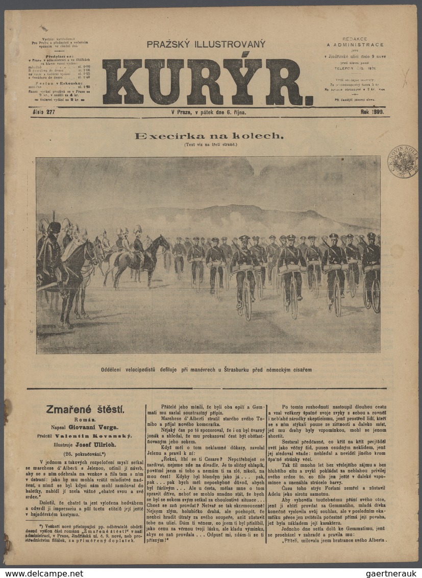 Österreich - Zeitungsstempelmarken: 1899 1 Kreuzer Signette "C.K. NOVIN KOLEK", Stempelnummer "1" Au - Newspapers