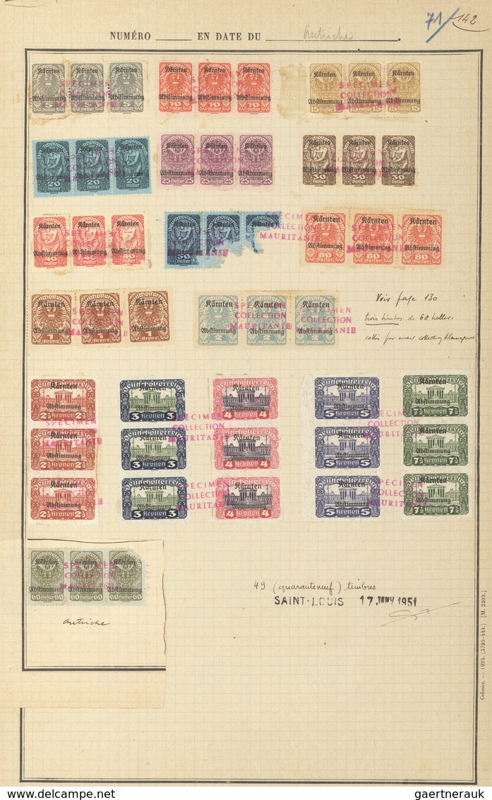 Österreich - Lokalausgaben 1918/38 - Kärnten: 1918/1919 (ca): 17 Dreierstreifen (teils Mit Defekten) - Sonstige & Ohne Zuordnung