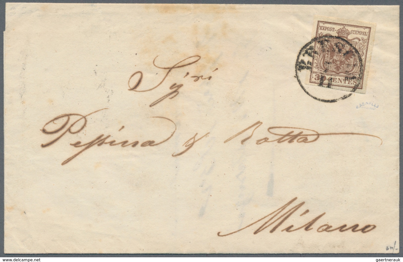 Österreich - Lombardei Und Venetien: 1852. Michel Mi 4 Type I (4 HP) Lombardo Veneto / Lombardei Ven - Lombardo-Venetien