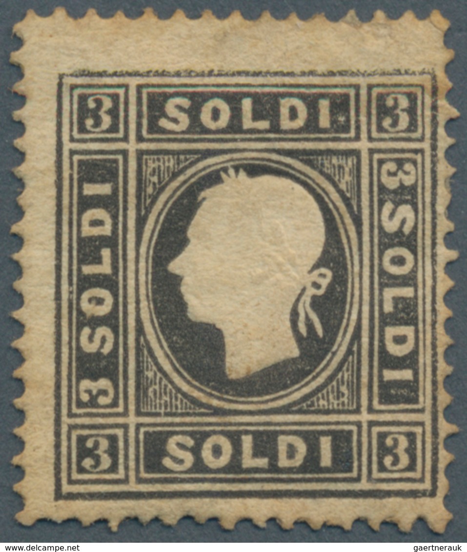 Österreich - Lombardei Und Venetien: 1859, 3 Soldi Schwarz In Type II Ungebraucht Mit Originalgummi - Lombardo-Vénétie