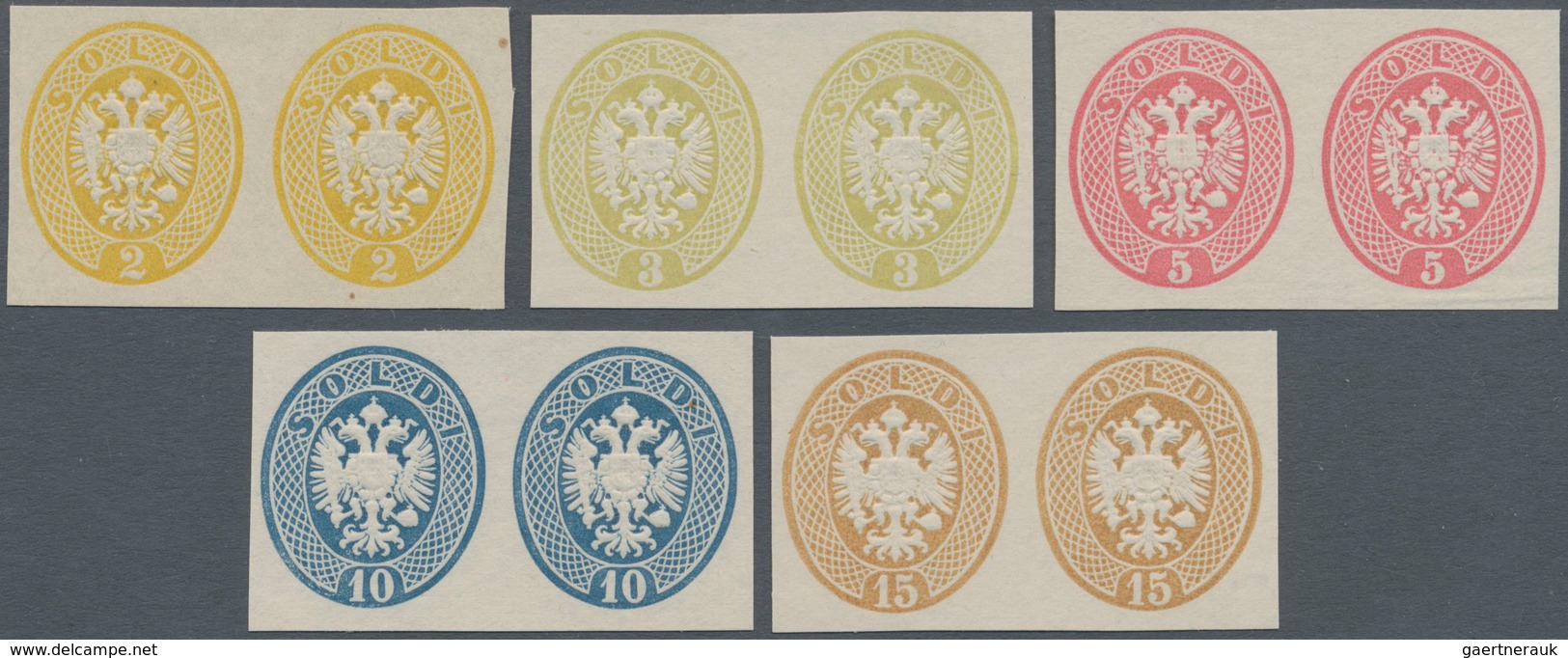 Österreich - Lombardei Und Venetien: 1863/64, 2-15 So. Komplett Als UNGEZÄHNTE Waagerechte Probedruc - Lombardy-Venetia