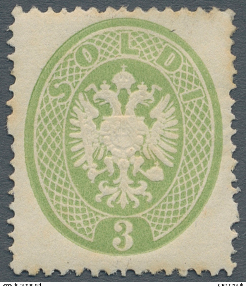 Österreich - Lombardei Und Venetien: 1863, 3 So Doppeladler Gelblichgrün, Ungebraucht In Farbfrische - Lombardo-Vénétie