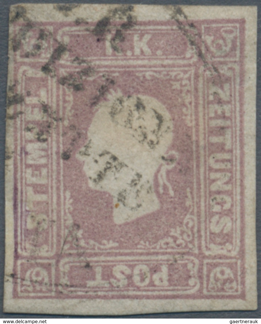 Österreich - Lombardei Und Venetien - Zeitungsmarken: 1859. (1.05 Soldi) Gräulich, -lila, Gestempelt - Lombardo-Vénétie