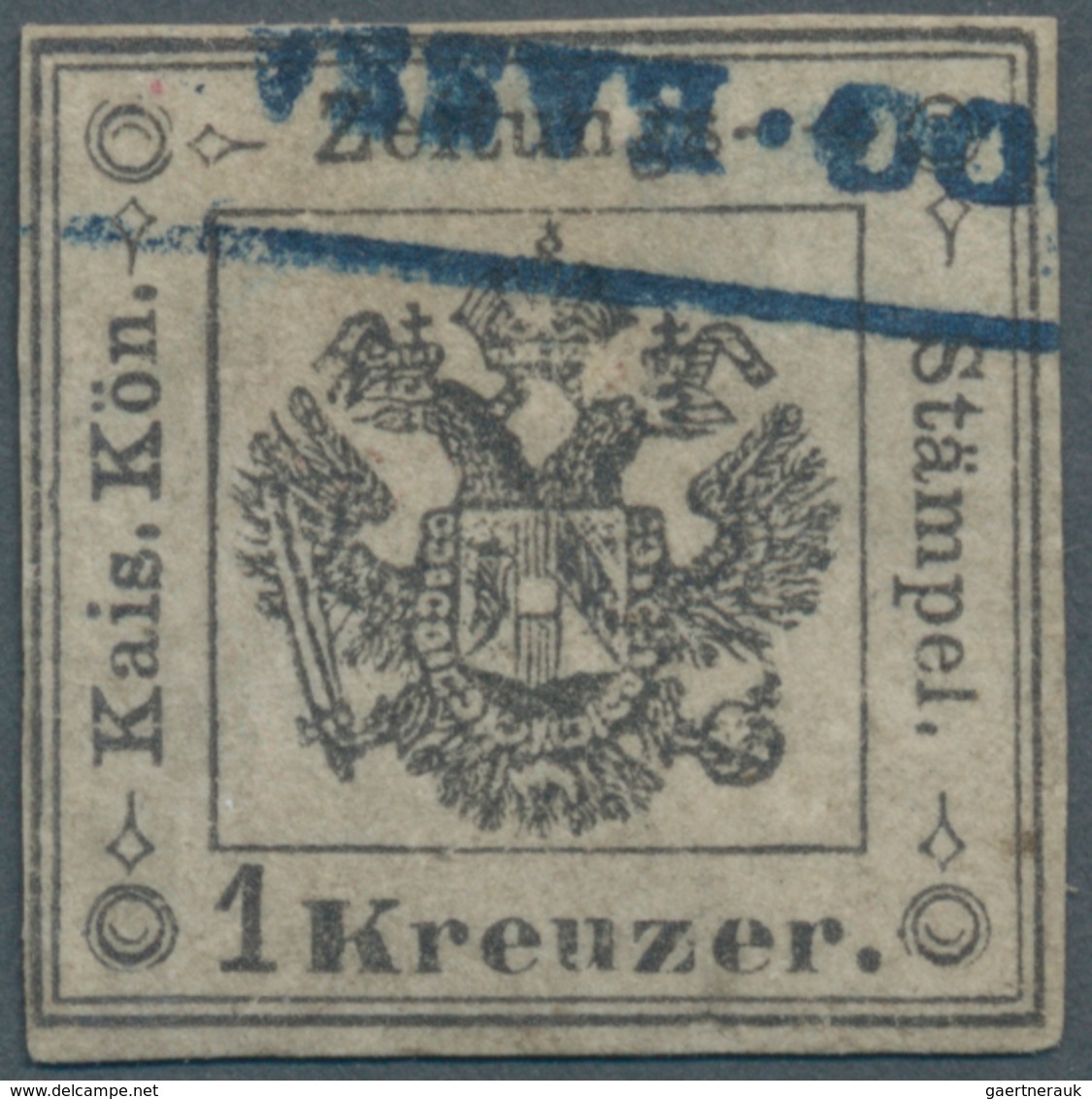 Österreich - Lombardei Und Venetien - Zeitungsstempelmarken: 1858, 1 Kr Schwarz Gestempelt, Teils Kl - Lombardy-Venetia