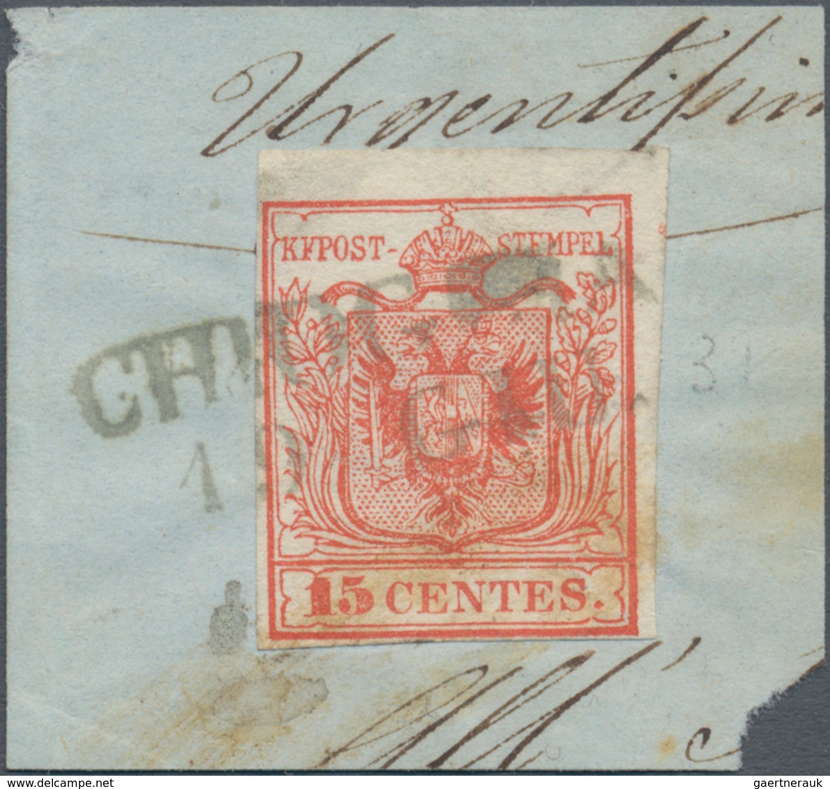 Österreich - Lombardei Und Venetien - Stempel: 1850 CHIOGGIA Rarer, Blauer L2 (Sassone R = 4250 €) A - Lombardy-Venetia