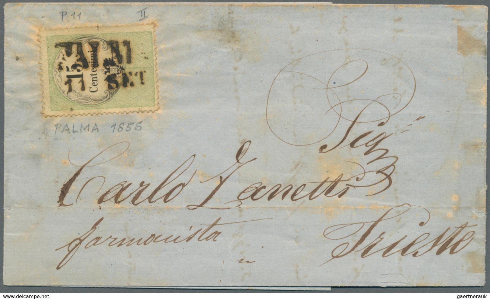 Österreich - Lombardei Und Venetien - Stempel: 1856, 15 C Grün/schwarz, Gut Gezähnt, Entwertet Mit L - Lombardo-Vénétie