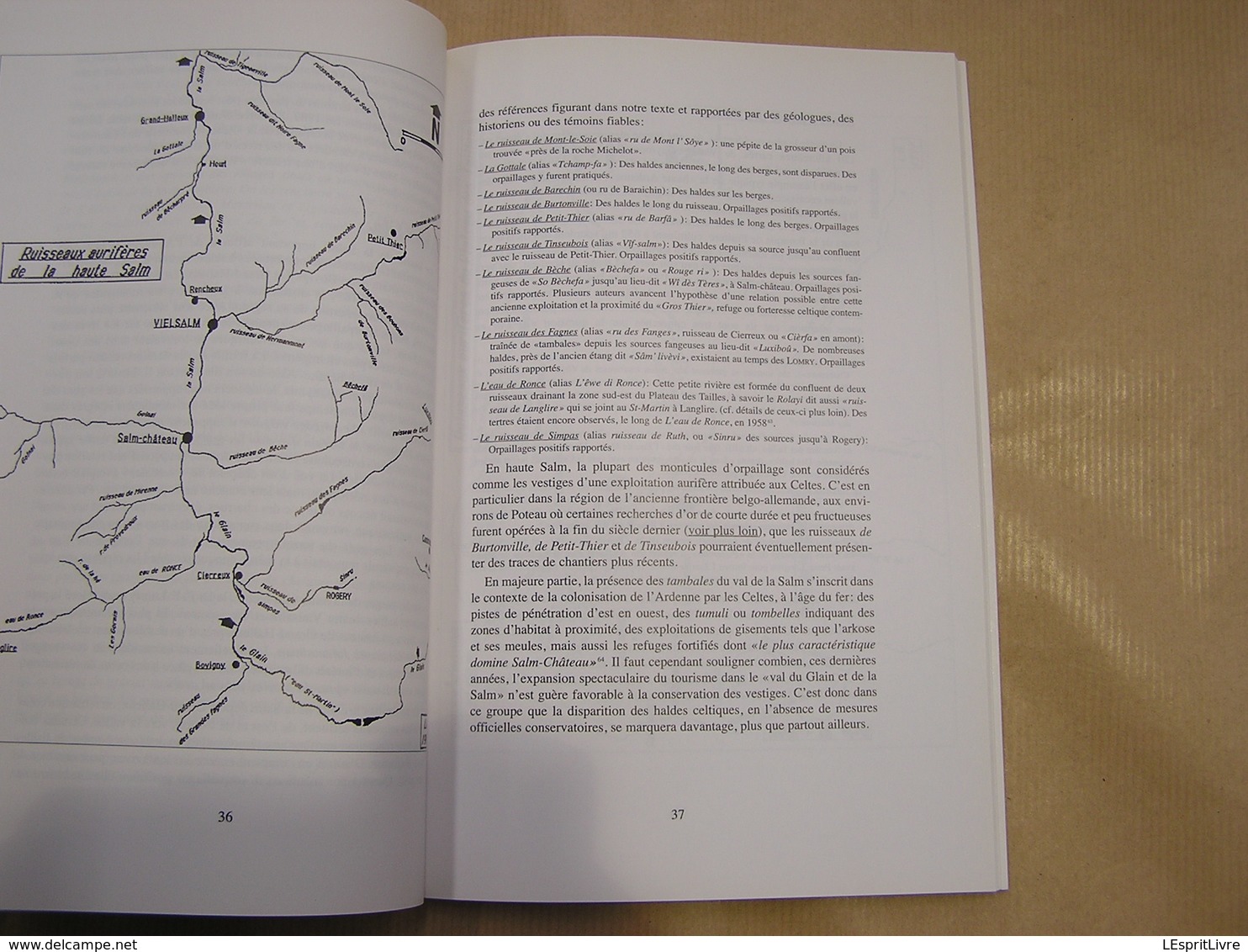 DE L' OR EN ARDENNE L Grailet Régionalisme Histoire Orpailleurs Ardennais Amblève Ourthe Ruisseaux Aurifères Or Gaulois