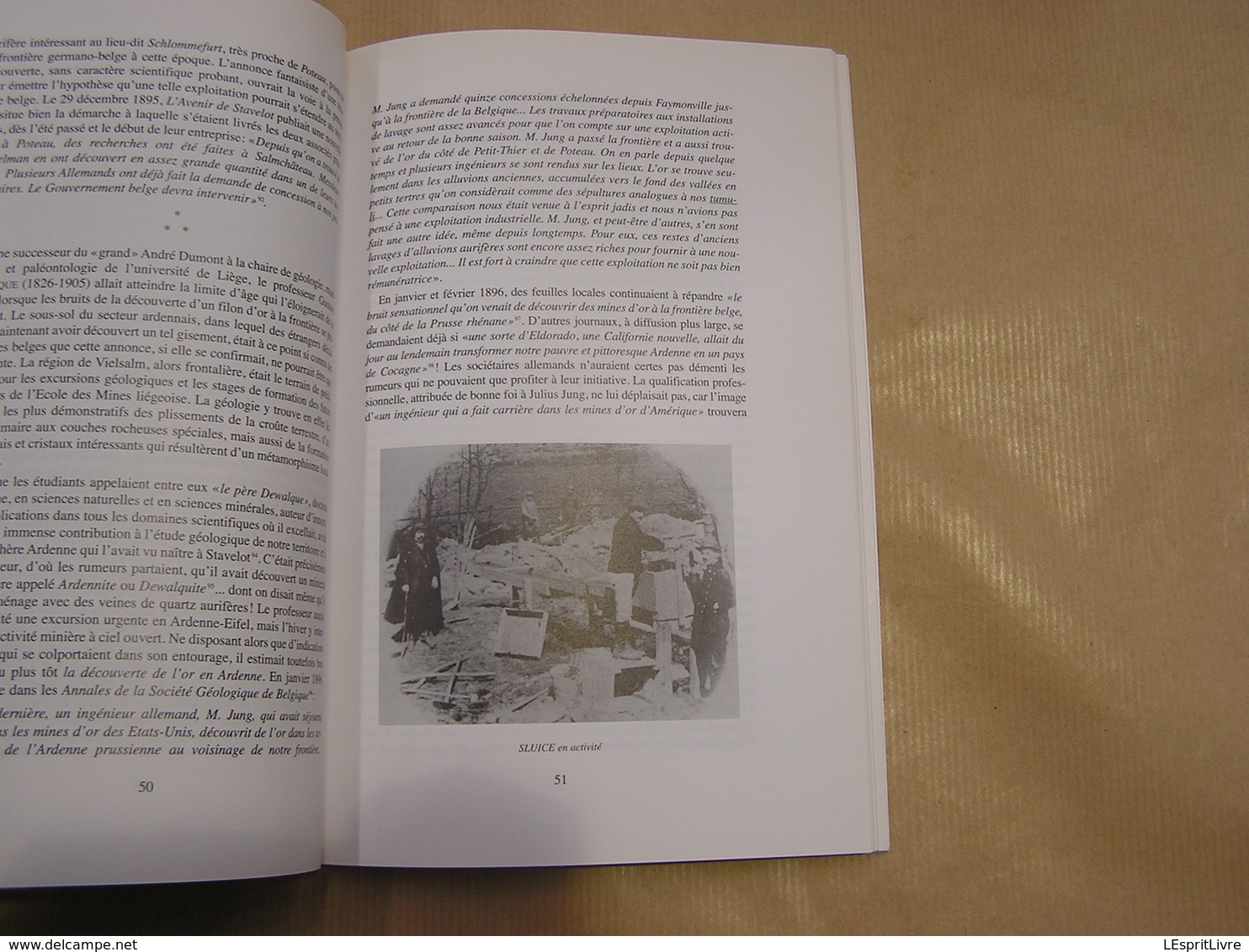 DE L' OR EN ARDENNE L Grailet Régionalisme Histoire Orpailleurs Ardennais Amblève Ourthe Ruisseaux Aurifères Or Gaulois