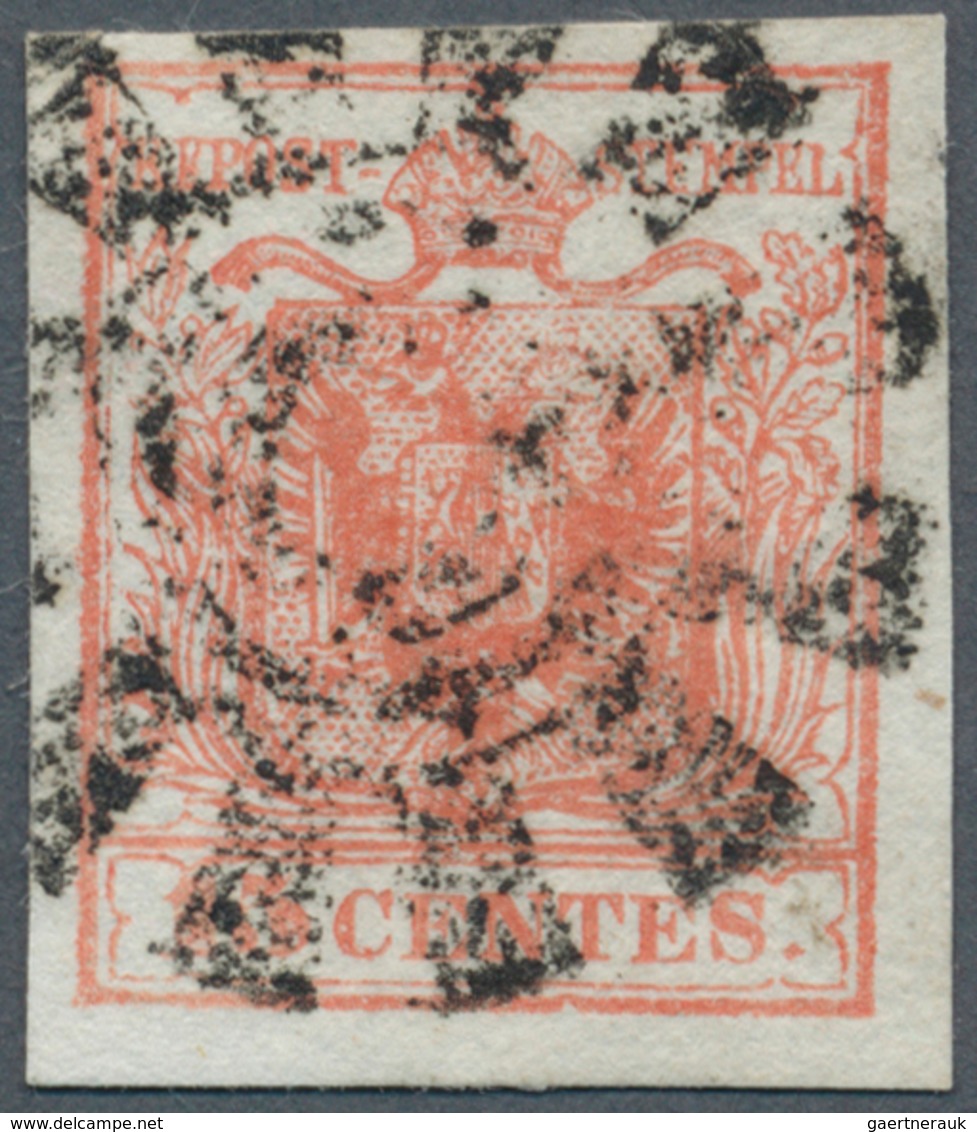 Österreich - Lombardei Und Venetien - Stempel: VERONA, Stummer Stempel (Sassone 11 P.) Auf 10 Centte - Lombardy-Venetia