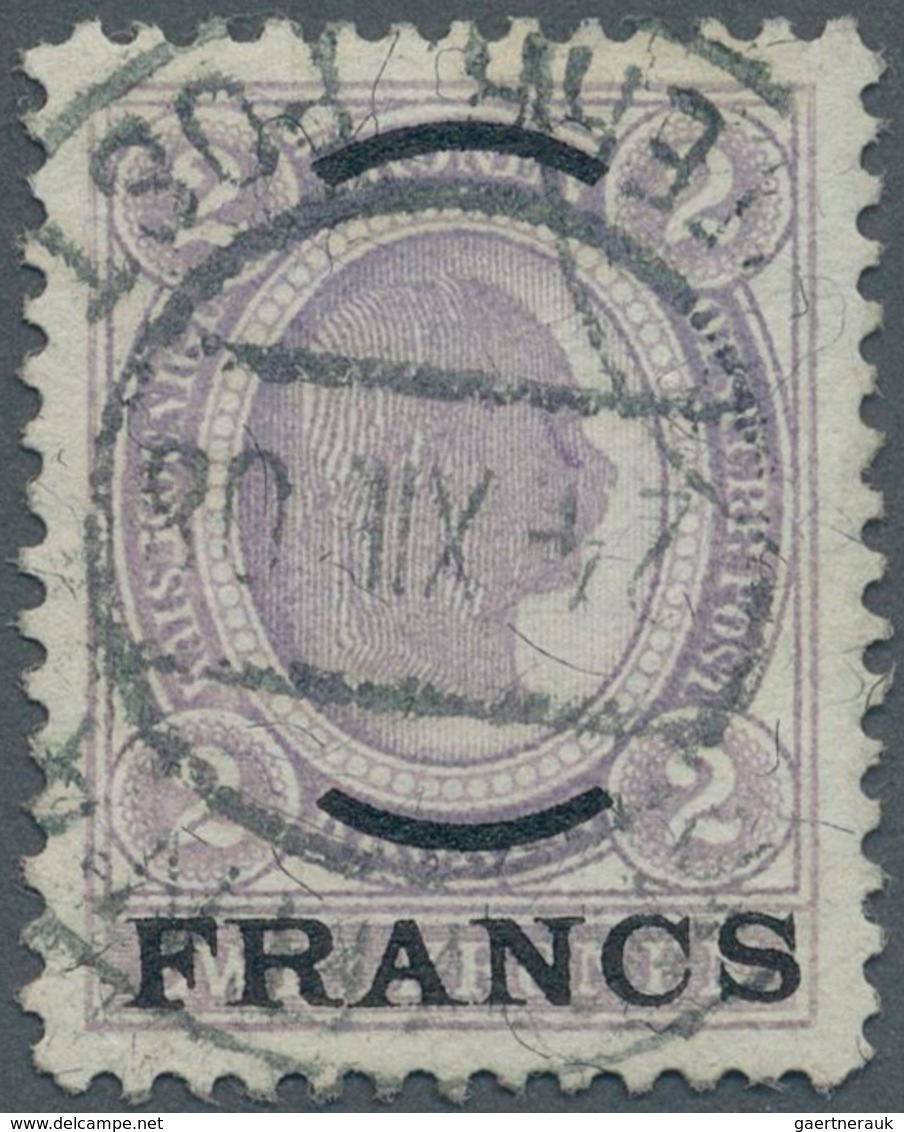 Österreichische Post Auf Kreta: 1904, 2 Fr. Auf 2 Kr. Violettgrau Sauber Gestempelt, Signiert G.Zenk - Levant Autrichien