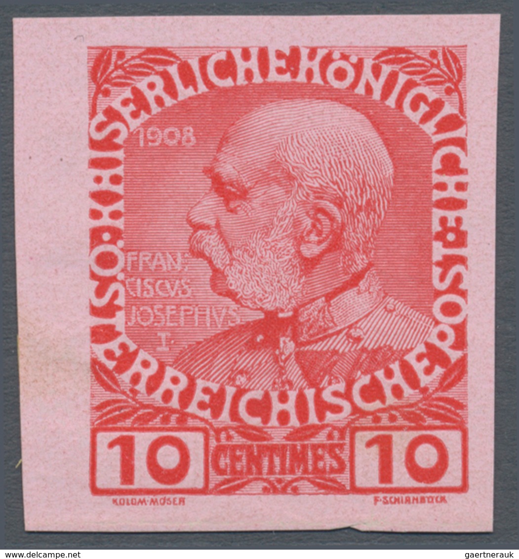 Österreichische Post Auf Kreta: 1908, Regierungs-Jubiläum 5 C Bis 1 Franc UNGEZÄHNTE ANDRUCKE Komple - Levante-Marken