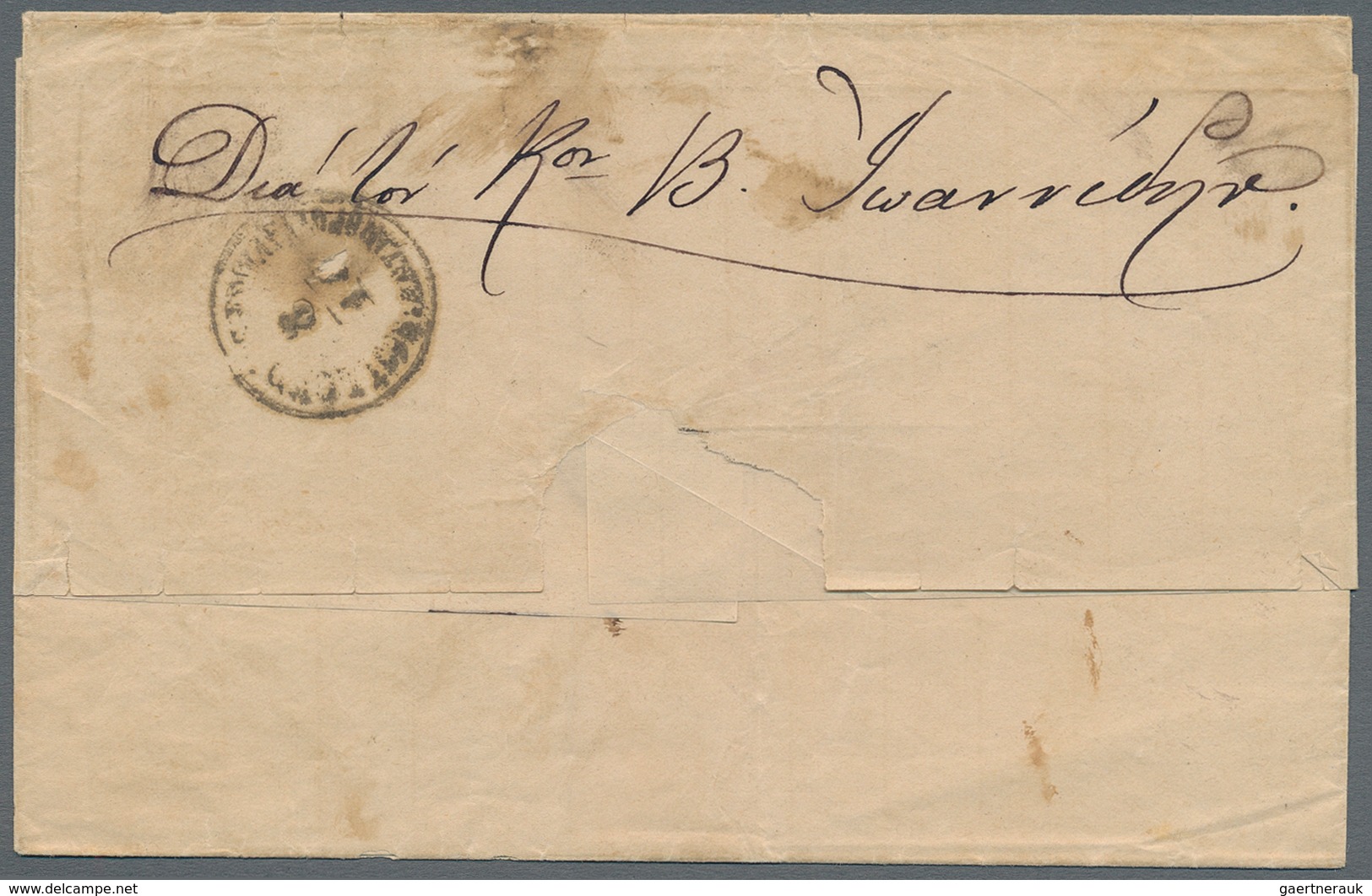 Österreichische Post In Der Levante: 1870 (ca). Folded Letter Sheet Addressed To Constantinople Bear - Levante-Marken