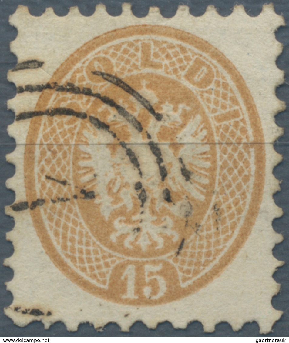 Österreichische Post In Der Levante: 1864, 15 Soldi Dunkelbraun, Sauber Gezähntes Kabinettstück Mit - Levant Autrichien