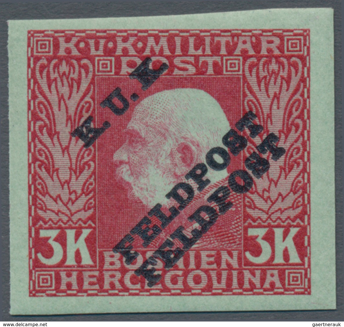 Österreichisch-Ungarische Feldpost - Allgemeine Ausgabe: 1915, 1 H - 10 K Franz Joseph ungezähnt mit