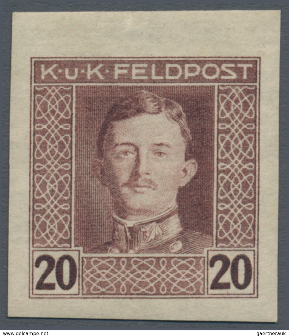 Österreichisch-Ungarische Feldpost - Allgemeine Ausgabe: 1915, 1 H - 10 K Kaiser Karl UNGEZÄHNT, Kom - Other & Unclassified