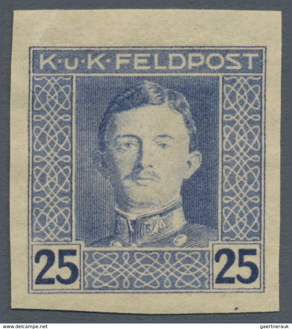 Österreichisch-Ungarische Feldpost - Allgemeine Ausgabe: 1915, 1 H - 10 K Kaiser Karl UNGEZÄHNT, Kom - Autres & Non Classés