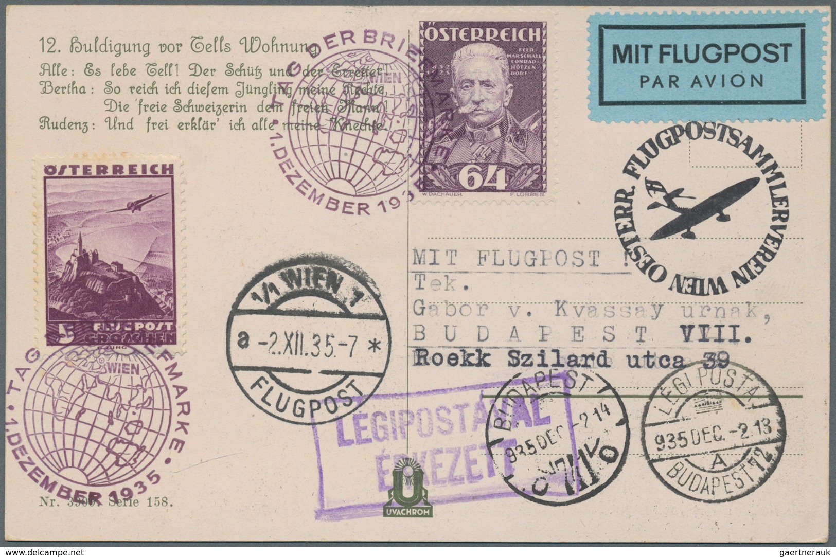 Österreich - Flugpost: 1935. Austrian 1st Republic Österreichische Heerführer / Army Leaders Set Fra - Sonstige & Ohne Zuordnung