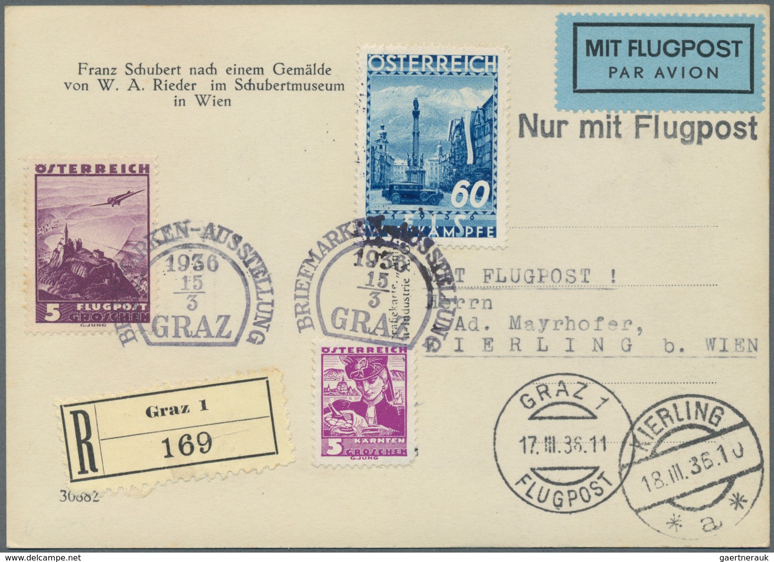 Österreich - Flugpost: 1936. Austrian 1st Republic Oesterreichische FIS II / Ski Championship Set Fr - Autres & Non Classés