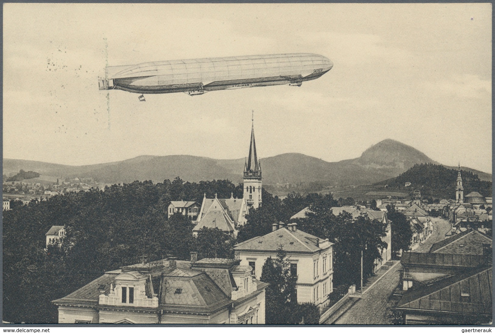 Österreich - Zeppelinpost: 1913, LZ 17 SACHSEN, 5 H Franz-Josef Privat-GSK "Zeppelin über Haida, Kir - Autres & Non Classés