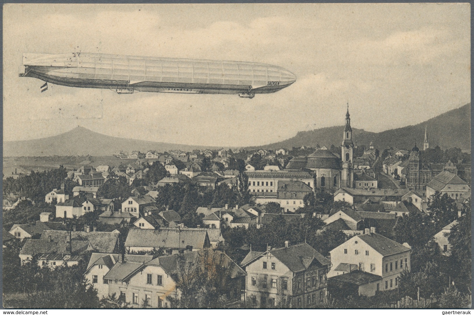 Österreich - Zeppelinpost: 1913, LZ 17 SACHSEN, 5 H Franz-Josef Privat-GSK "Zeppelin über Haida, Kir - Autres & Non Classés