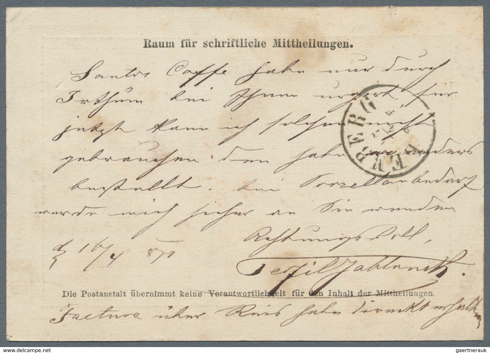 Österreich - Ganzsachen: 1869, 2 Kr. Ganzsachenkarte Mit Zufrankatur 10 Kr. Franz Joseph Als R-Karte - Autres & Non Classés