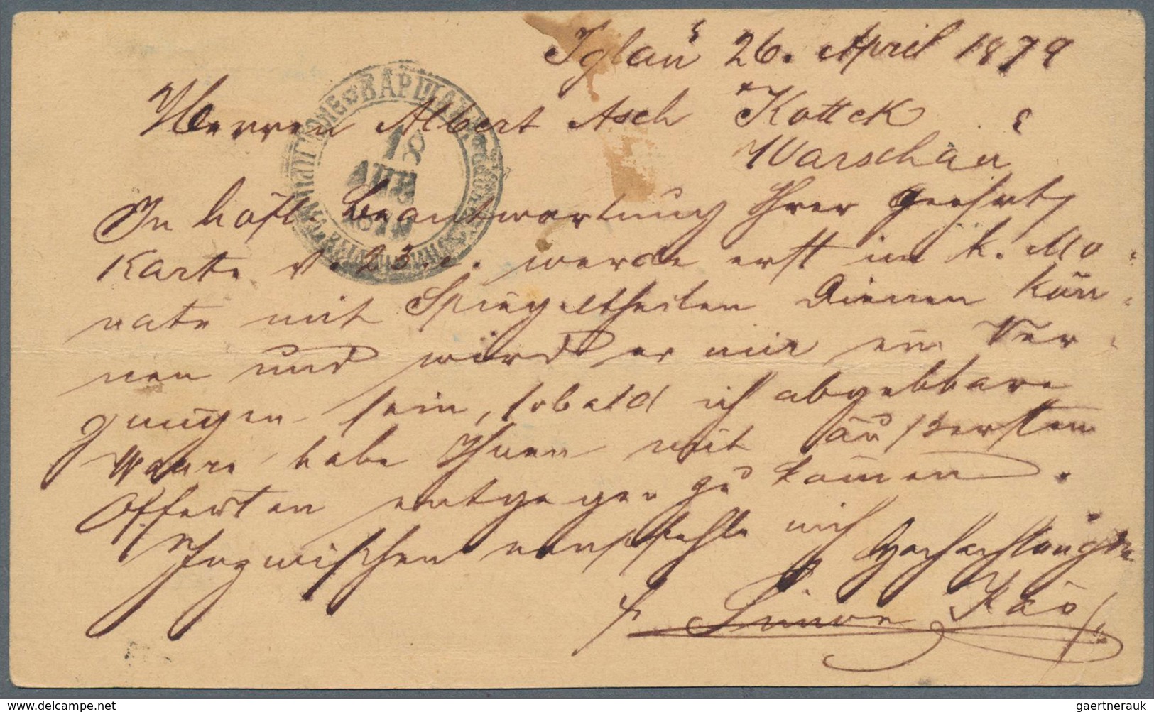 Österreich - Ganzsachen: 1879, 2 Kr Braun Ganzsachenkarte (deutsch/böhmisch) Von IGLAU-STADT, 27/4, - Other & Unclassified