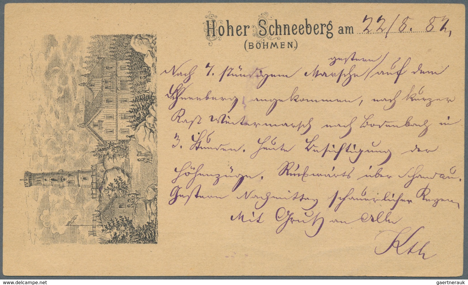Österreich - Ganzsachen: 1882, 2 Kr Braun Ganzsachenkarte Mit Rückseitig Lithographie-Zudruck "Hoher - Sonstige & Ohne Zuordnung