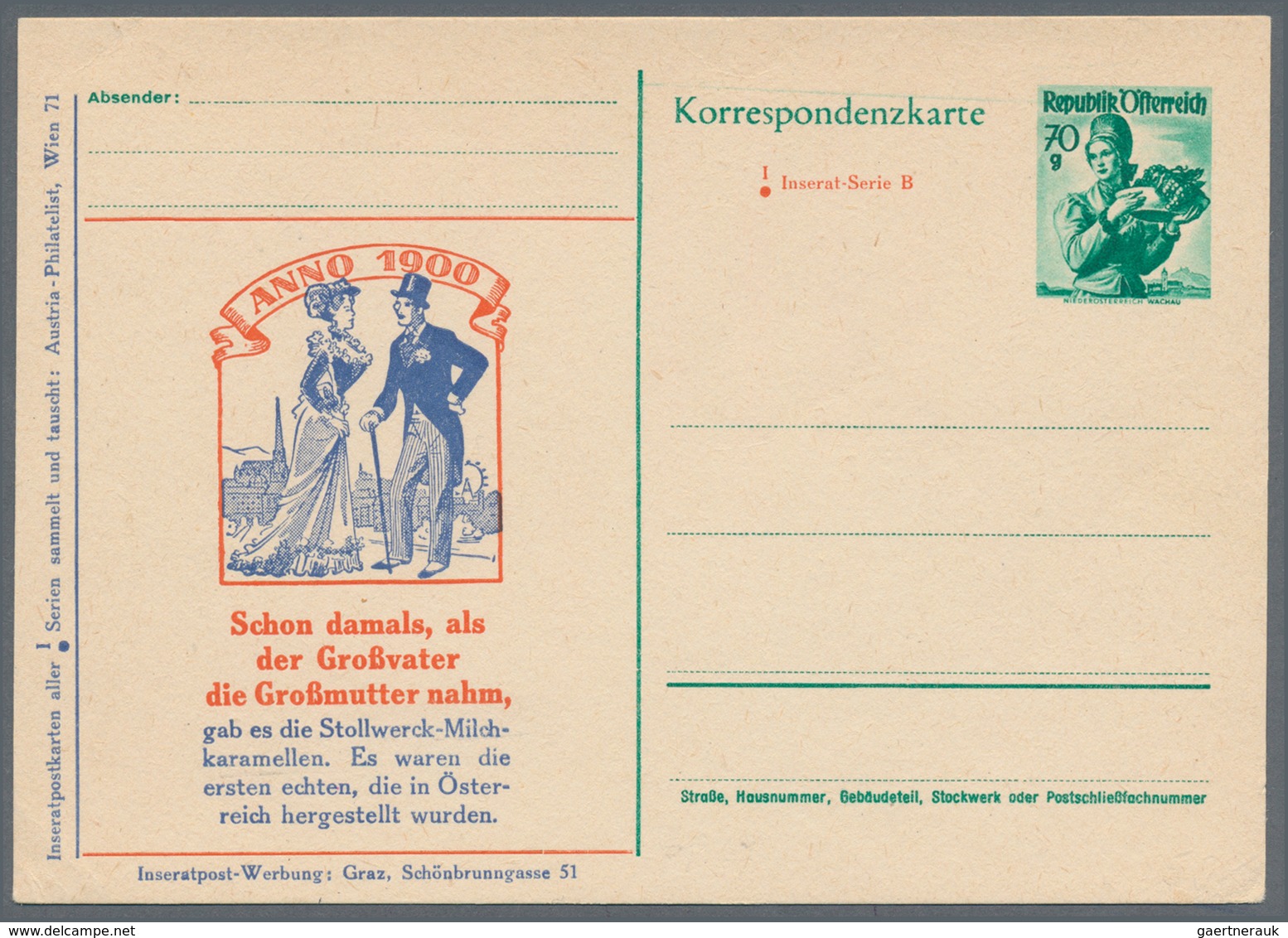 Österreich - Ganzsachen: 1950/1951, Drei Korrespondenzkarten 'Trachten' 30 Gr. Violett (2) Und 70 Gr - Sonstige & Ohne Zuordnung