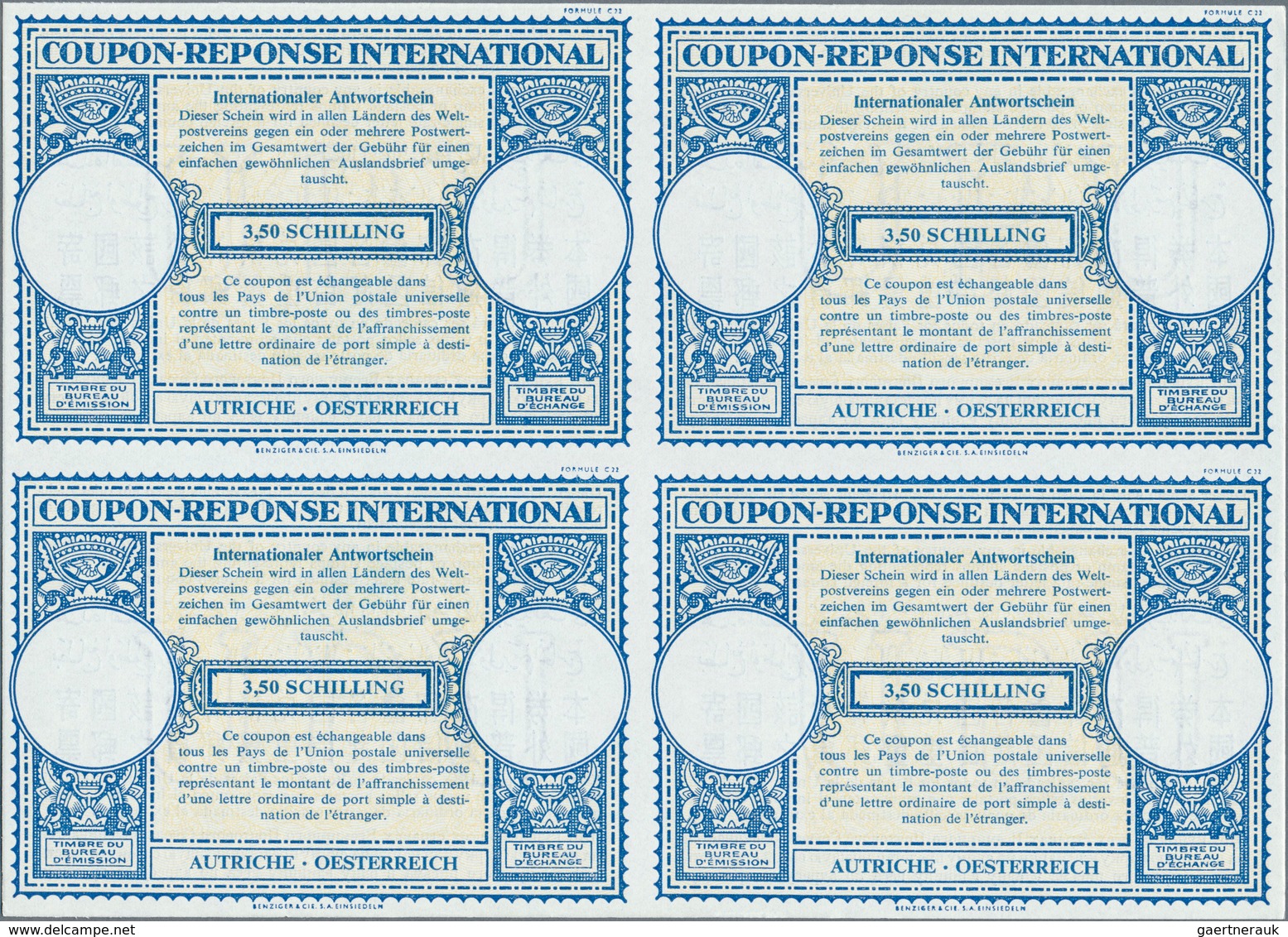 Österreich - Ganzsachen: 1958, November. Internationaler Antwortschein "3,50 Schilling" (London-Must - Sonstige & Ohne Zuordnung