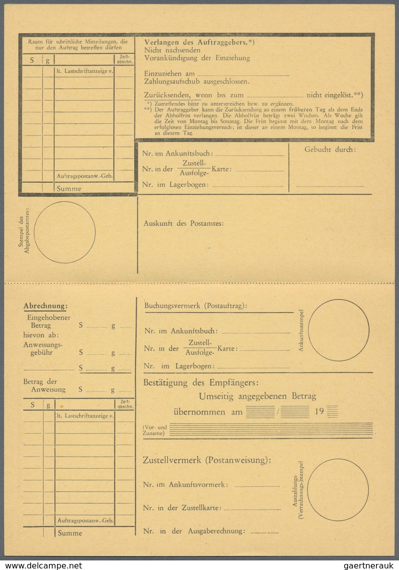 Österreich - Ganzsachen: 1967/1972, POSTAUFTRAG 'Bauten' 3 S. schwarz in drei unterschiedl. Typen mi