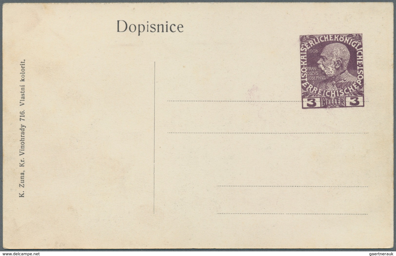 Österreich - Privatganzsachen: 1908. Privat-Postkarte 3 H Franz Joseph "Jubilejni Vystavy V Praze 19 - Sonstige & Ohne Zuordnung