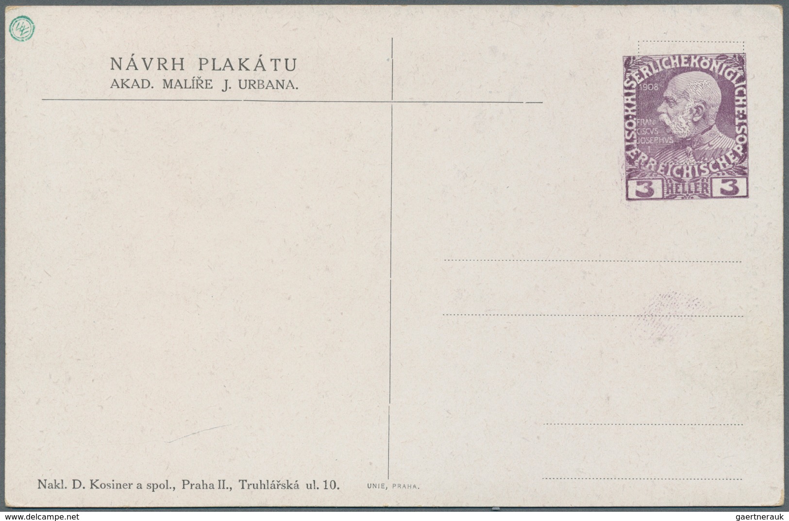 Österreich - Privatganzsachen: 1908. Privat-Postkarte 3 H Franz Joseph "Pozdrav Z Jubilejni Vystavy - Other & Unclassified