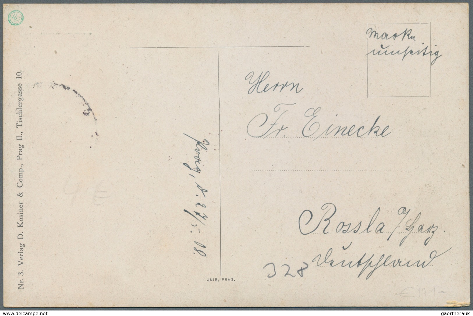 Österreich - Privatganzsachen: 1908. Privat-Postkarte 5 H Franz Joseph Mit Rs. Farb-Abb. "Prag. Deut - Autres & Non Classés