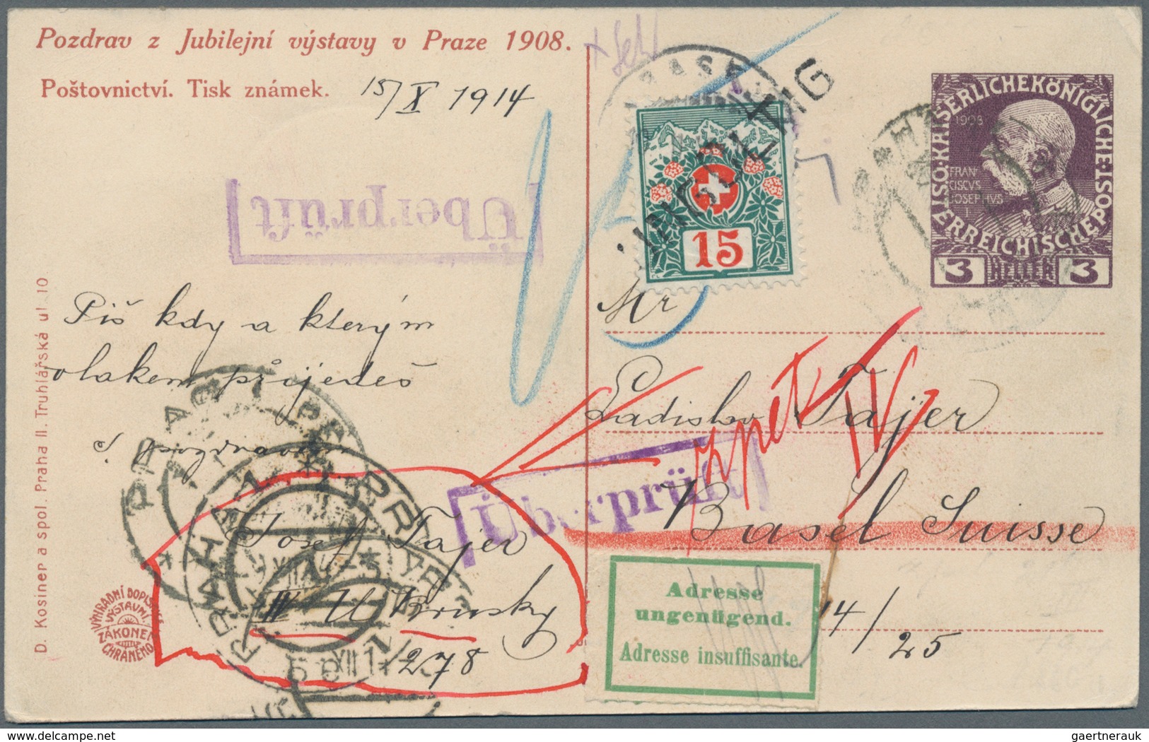 Österreich - Privatganzsachen: 1908/1914. Privat-Postkarte 3 H Franz Joseph "Pozdrav Z Jubilejni Vys - Autres & Non Classés