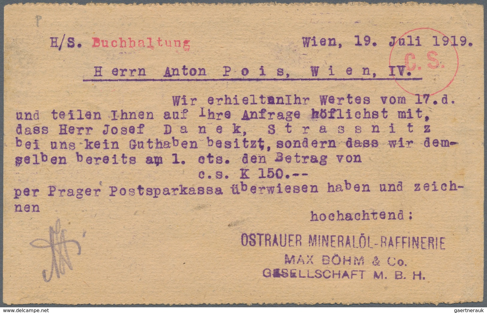 Österreich - Privatganzsachen: 1919, 2 H Lila Eilmarke Als Privater Senkrechter Wertstempelzudruck A - Autres & Non Classés