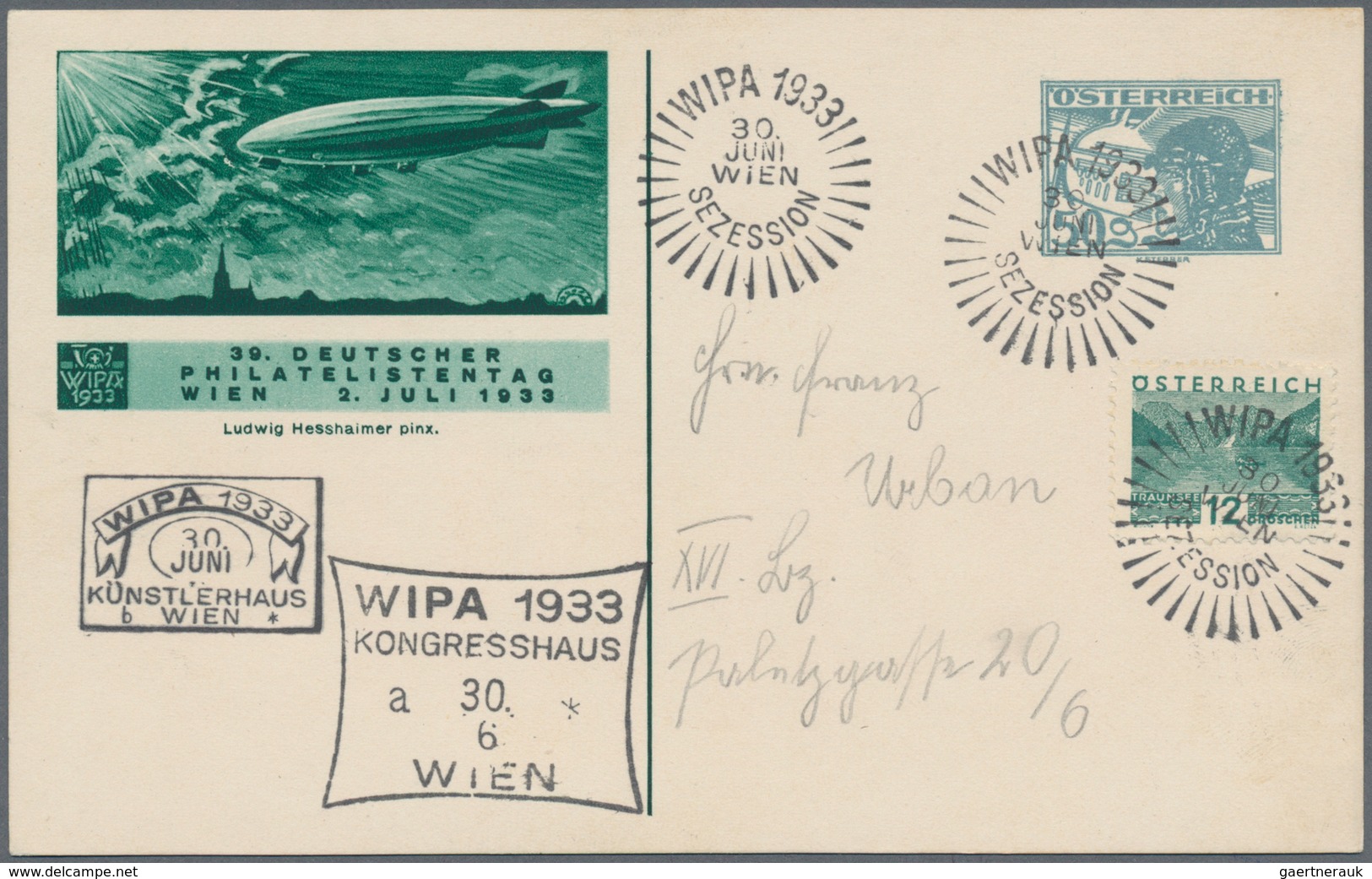 Österreich - Privatganzsachen: 1933, Vier Verschied. Flugpostkarten U.a. Zur WIPA Mit Wertstempel Pi - Sonstige & Ohne Zuordnung