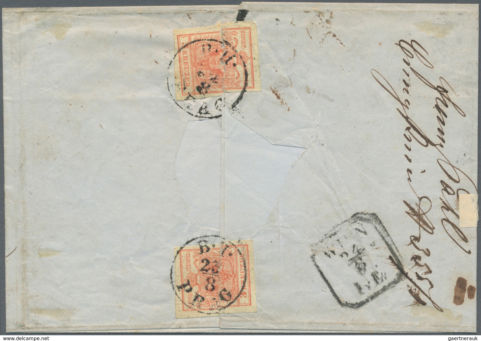 Österreich - Stempel: 1850, Enorm Seltener Wiener Rautenstempel (Müller 3214 H) Als Ankunftstempel U - Maschinenstempel (EMA)