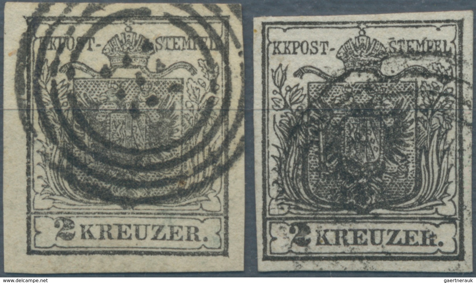 Österreich - Stempel: WIEN, 1850, Stummer Vierring-Stempel, Beide Typen Jeweils Klar Und Fast Zentra - Machines à Affranchir (EMA)