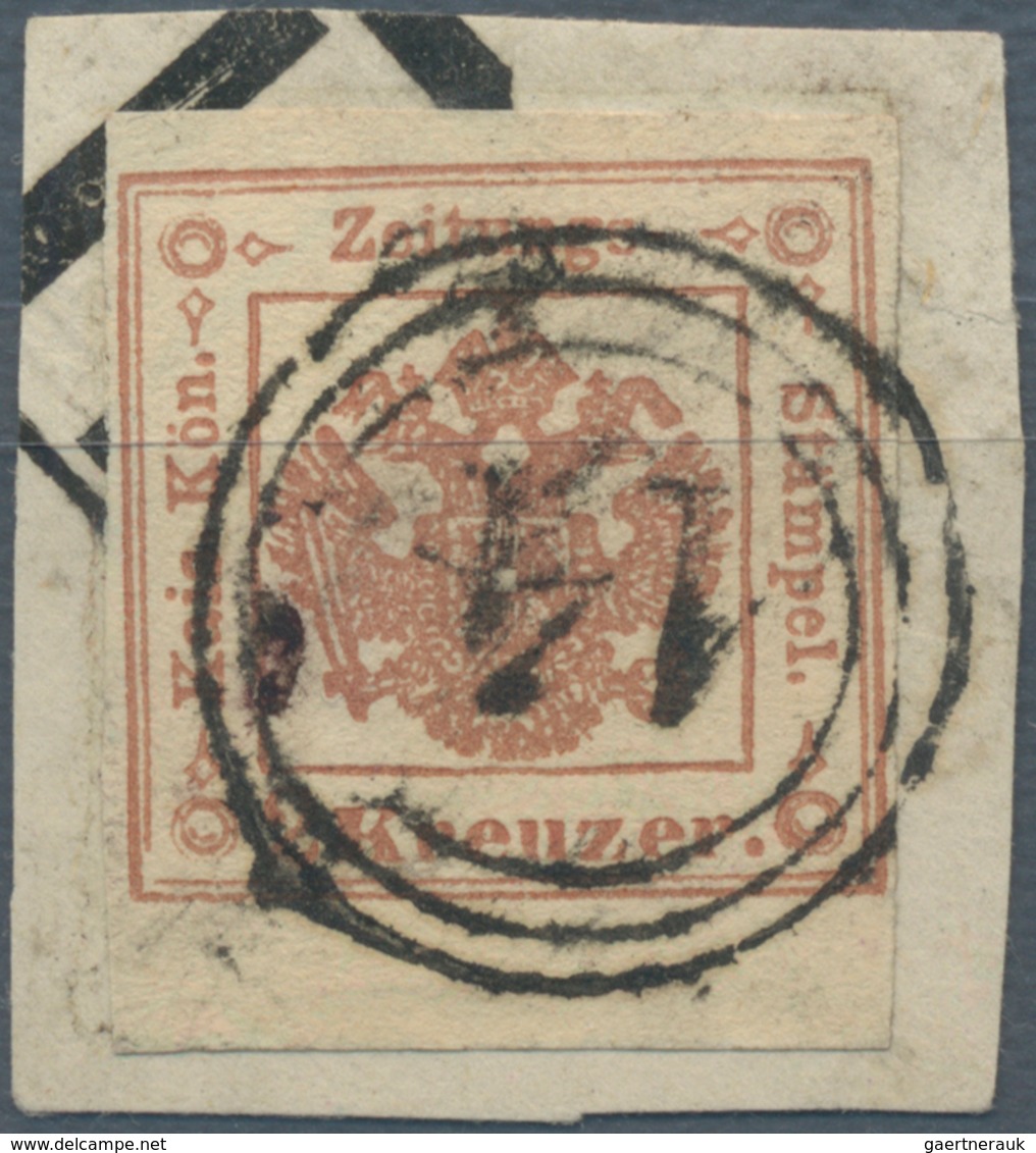 Österreich - Stempel: 1859, "14" Dreiring-Nummernstempel, Bei Müller Völlig Unbekannt Auf 2 Kr. Rötl - Franking Machines (EMA)