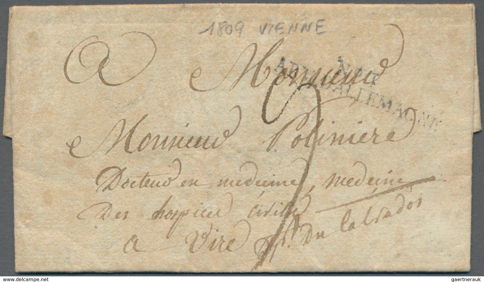 Österreich - Französische Armeepost: 1809, "No.1 ARMEE D'ALLEMAGNE", Sehr Seltener Schwarzer L2 Auf - ...-1850 Prephilately