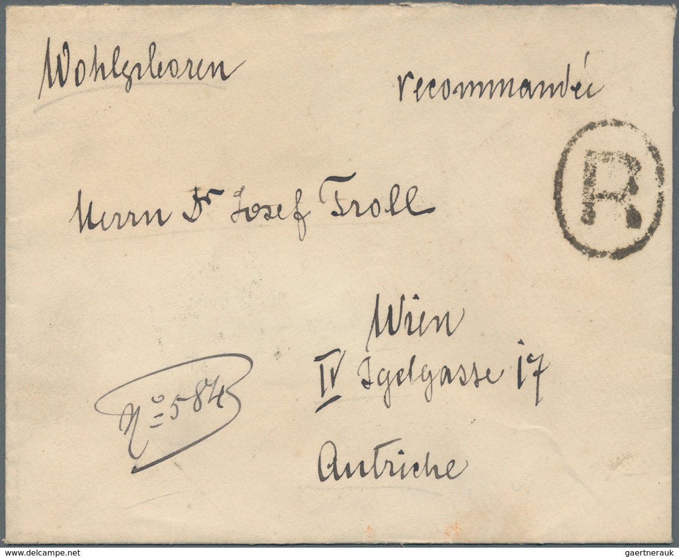 Österreich - Besonderheiten: 1894, INCOMING MAIL: Einschreiben Ab TEHERAN Mit Großem "R" Ovalstempel - Sonstige & Ohne Zuordnung