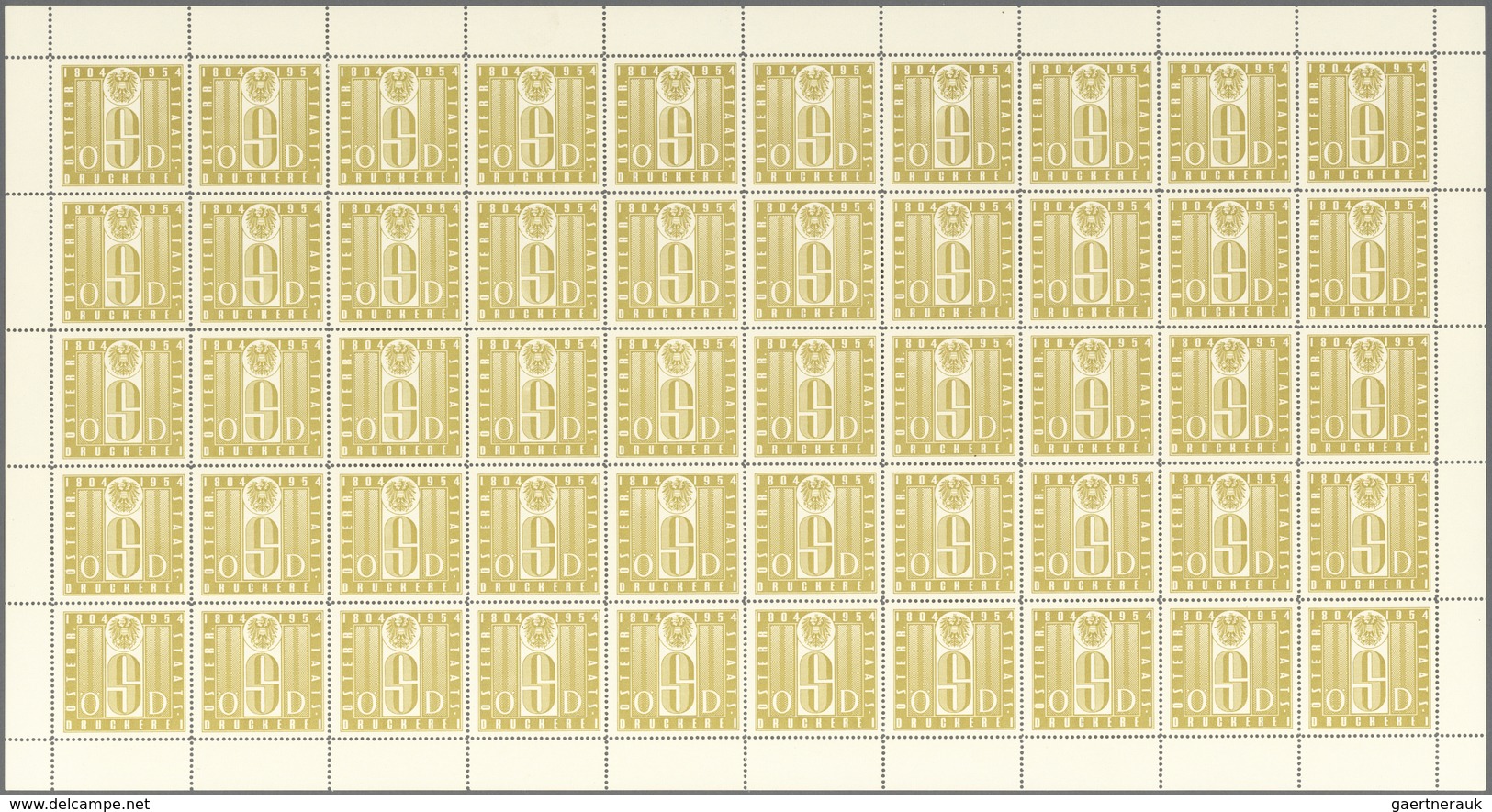 Österreich - Besonderheiten: 1954. Probedruckmarken/Maschinenproben "1804 Österreichische Staatsdruc - Other & Unclassified