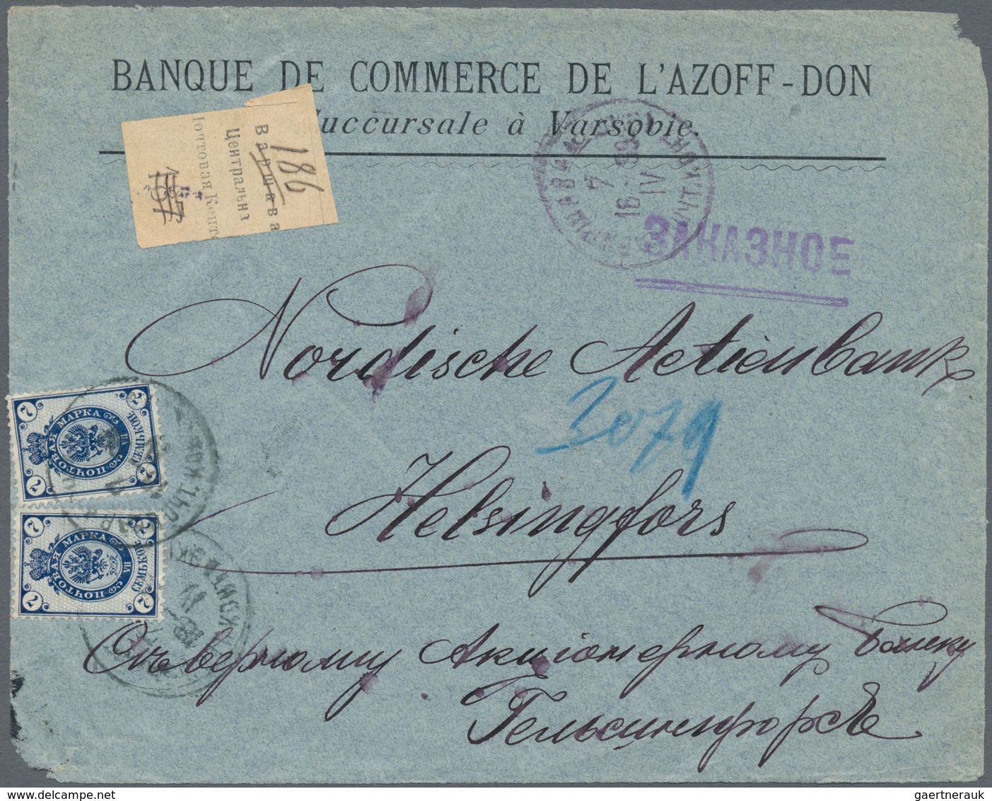 Polen - Russische Periode: 1889/1911 8 Better Items All Send In Poland Incl. Rare White Registration - Autres & Non Classés