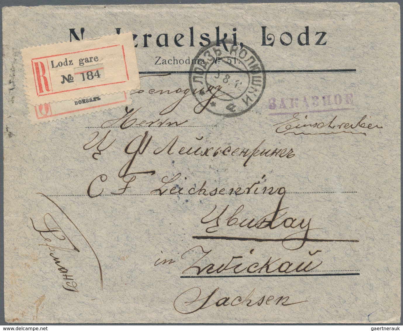 Polen - Russische Periode: 1889/1911 8 Better Items All Send In Poland Incl. Rare White Registration - Other & Unclassified