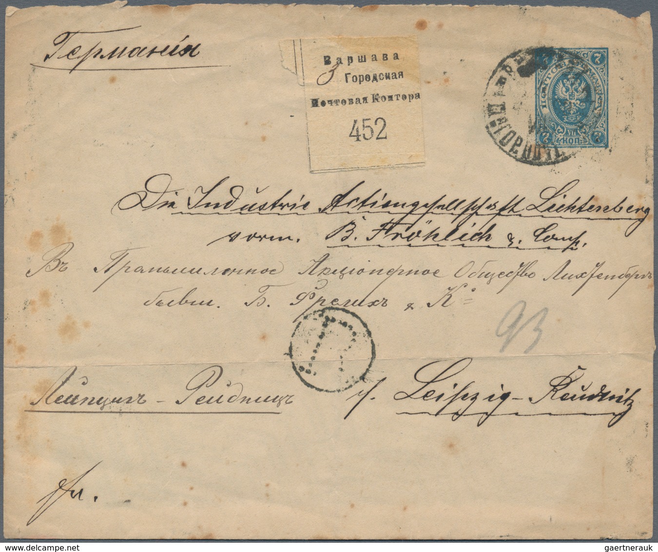 Polen - Russische Periode: 1889/1911 8 better items all send in Poland incl. rare white registration