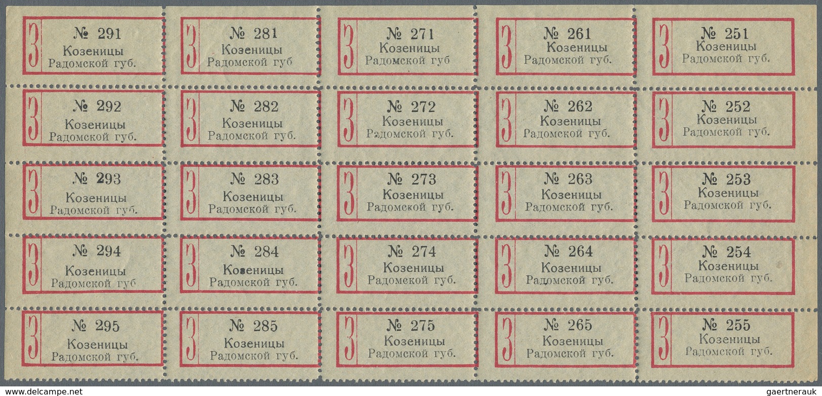 Polen - Russische Periode: Ca. 1910 Unused Red Registration Labels For Registered Mail And Unused Bl - Autres & Non Classés