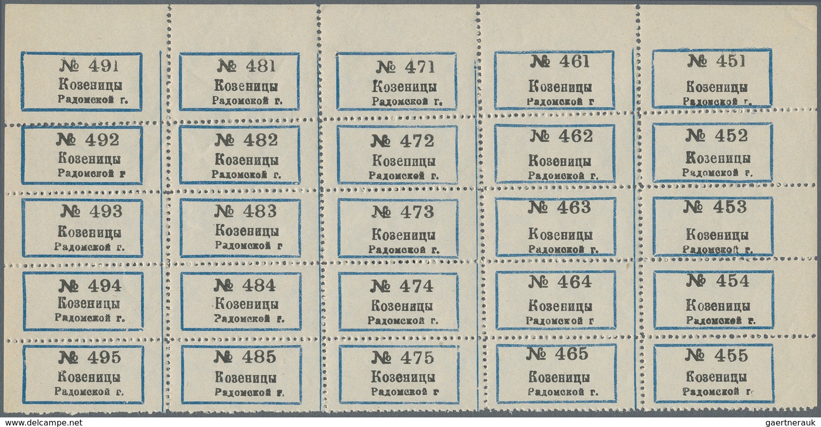 Polen - Russische Periode: Ca. 1910 Unused Red Registration Labels For Registered Mail And Unused Bl - Autres & Non Classés